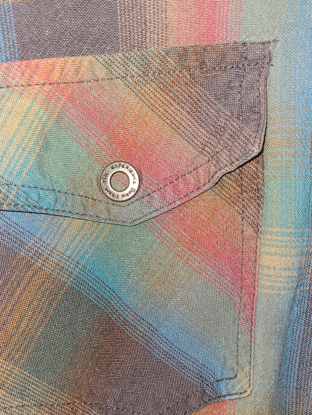 Prana Men's Pastel Plaid Button-Down Shirt in Blue, Pink, Green Organic Cotton - Picture 3 of 11
